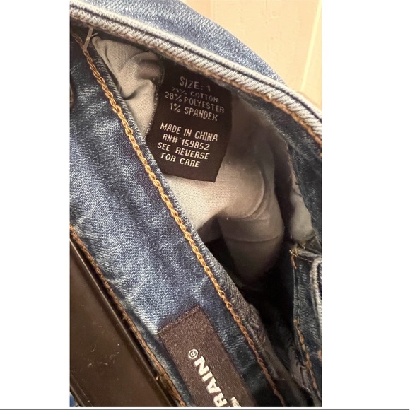 Size 1 high rise denim jeans blue cargo pockets - Picture 4 of 4